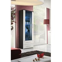 Vitrina NEO I 23 EMWH N1 Genarom AM Wenge / Alb Lucios
